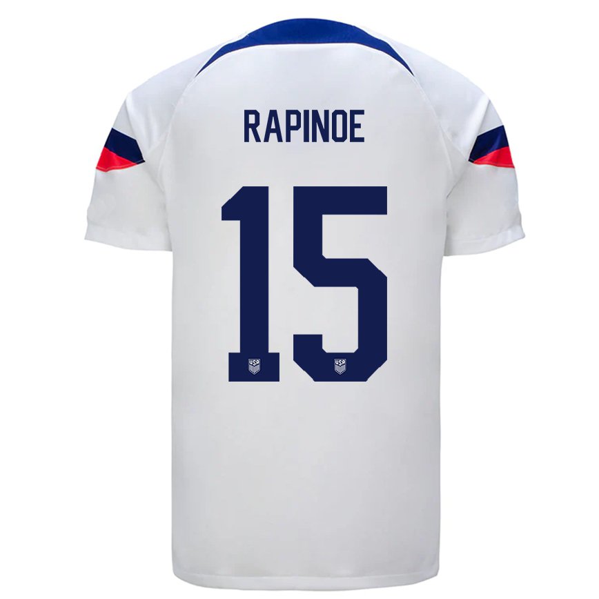 Damen Us-amerikanische Megan Rapinoe #15 Weiß Heimtrikot Trikot 22-24 Luxemburg