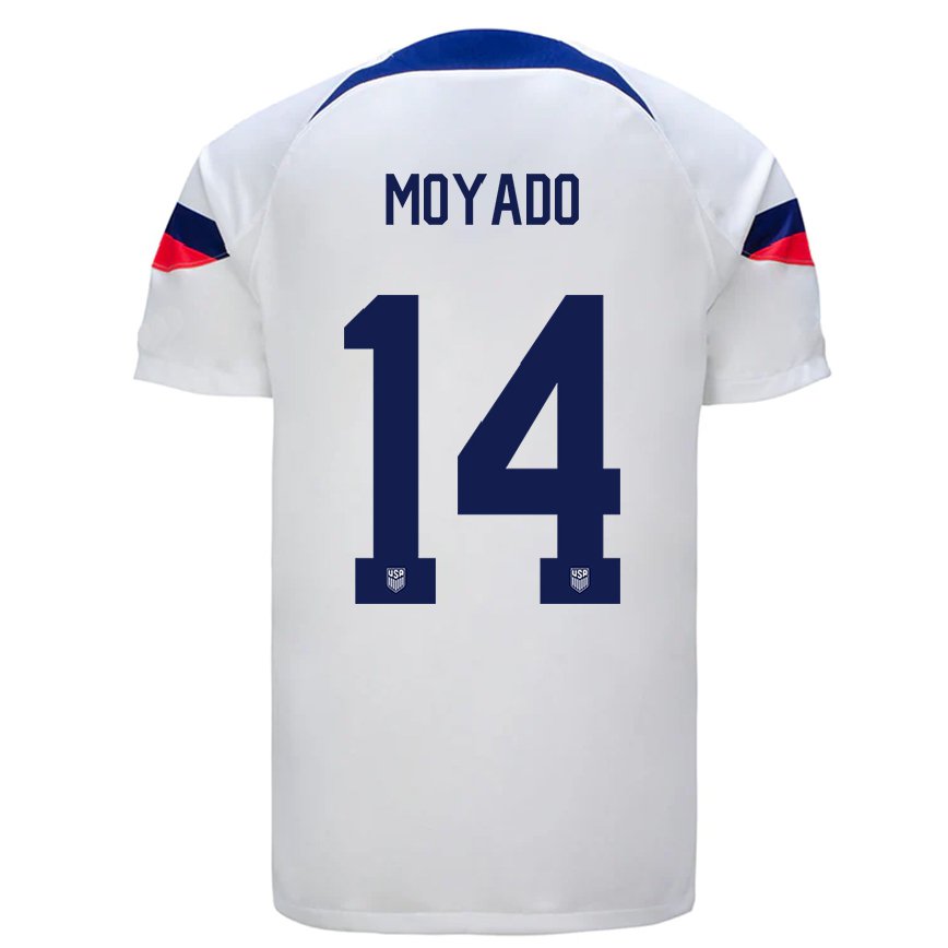 Damen Us-amerikanische Bryan Moyado #14 Weiß Heimtrikot Trikot 22-24 Luxemburg