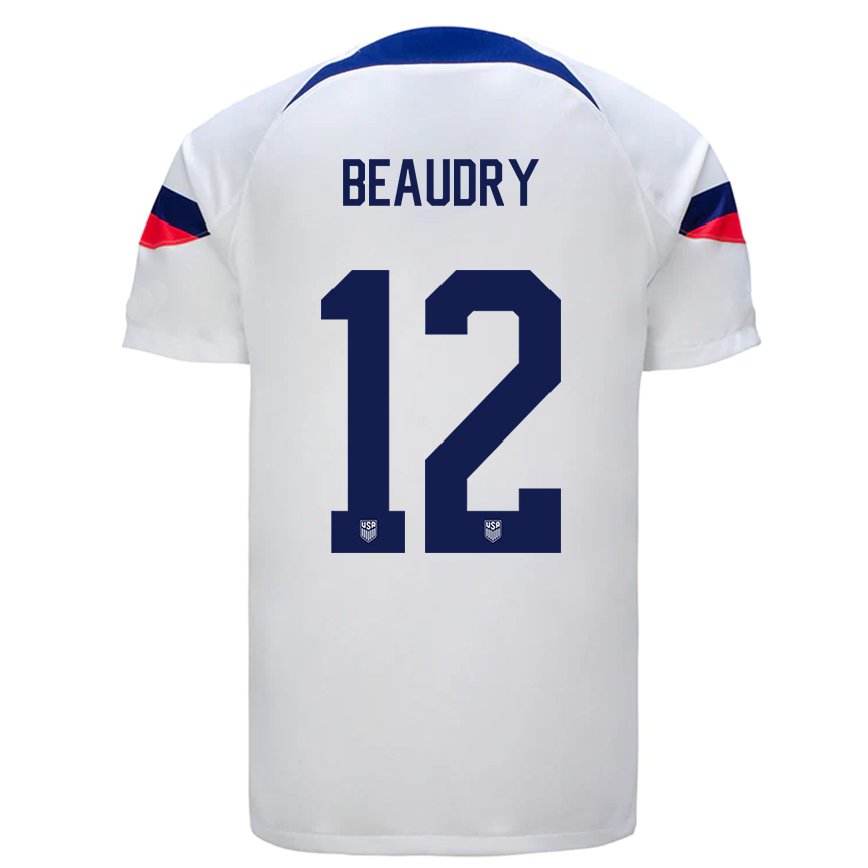 Damen Us-amerikanische Adam Beaudry #12 Weiß Heimtrikot Trikot 22-24 Luxemburg