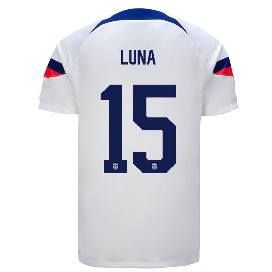 Damen Us-amerikanische Diego Luna #15 Weiß Heimtrikot Trikot 22-24 Luxemburg