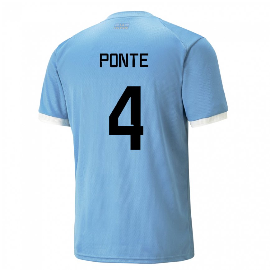 Damen Uruguayische Mateo Ponte #4 Blau Heimtrikot Trikot 22-24 Luxemburg
