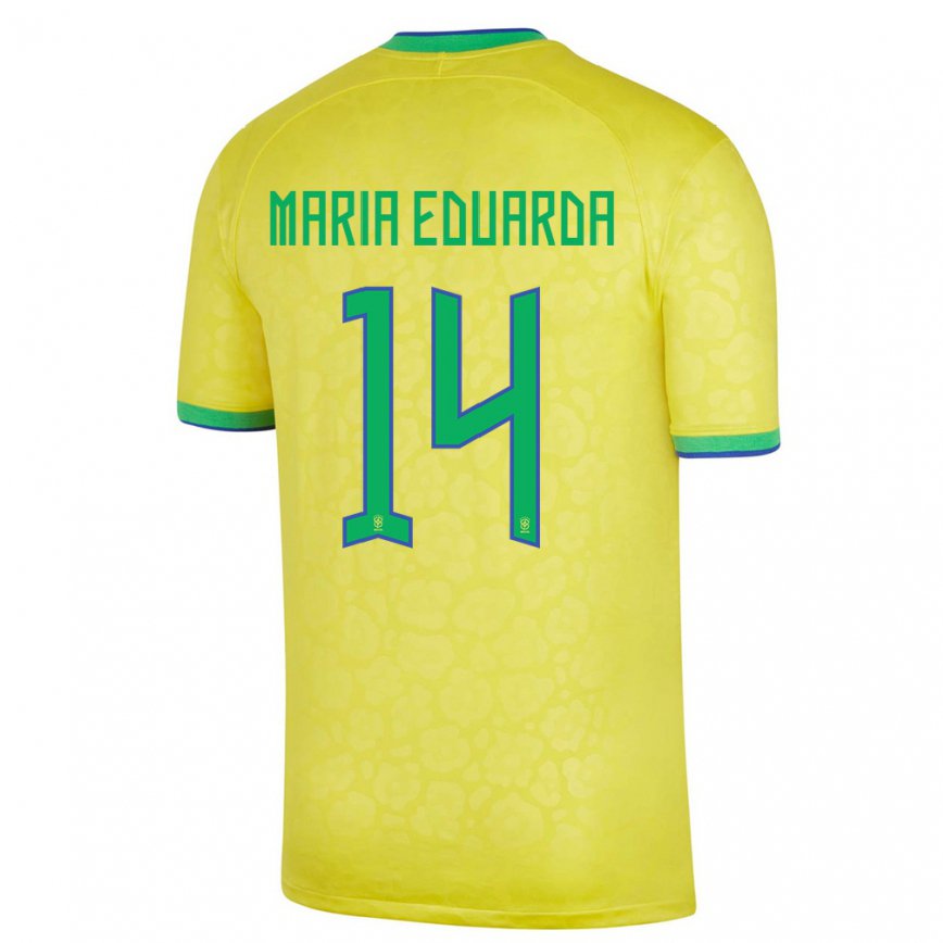 Damen Brasilianische Maria Eduarda #14 Gelb Heimtrikot Trikot 22-24 Luxemburg