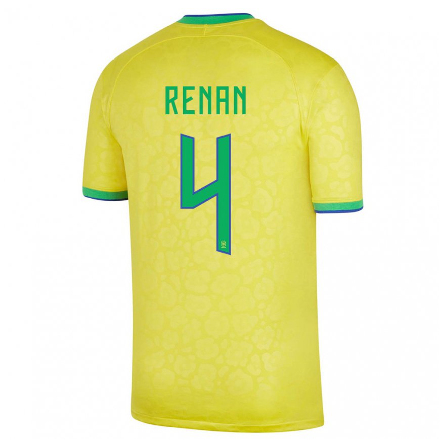 Damen Brasilianische Robert Renan #4 Gelb Heimtrikot Trikot 22-24 Luxemburg