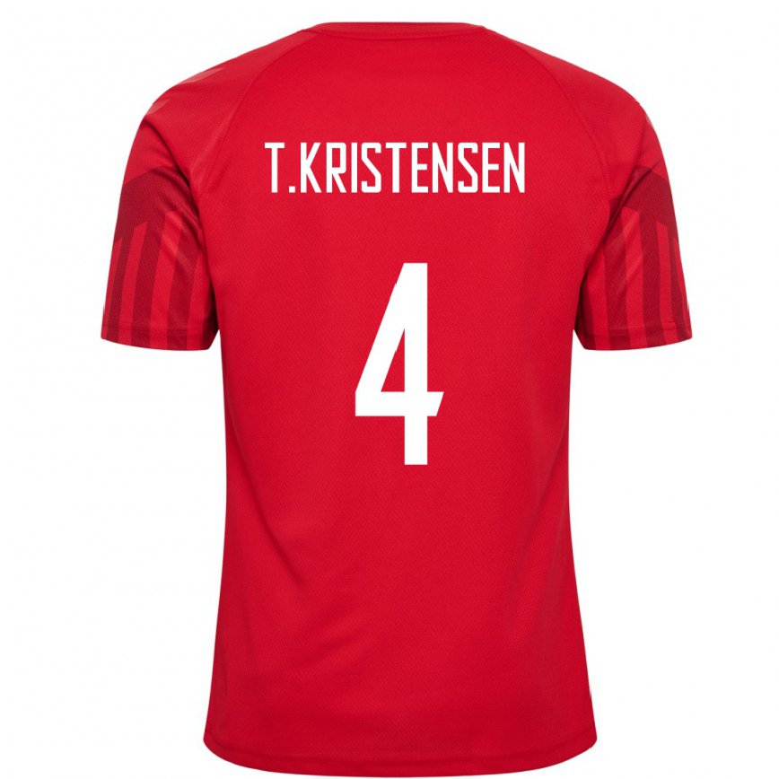 Damen Dänische Thomas Kristensen #4 Rot Heimtrikot Trikot 22-24 Luxemburg
