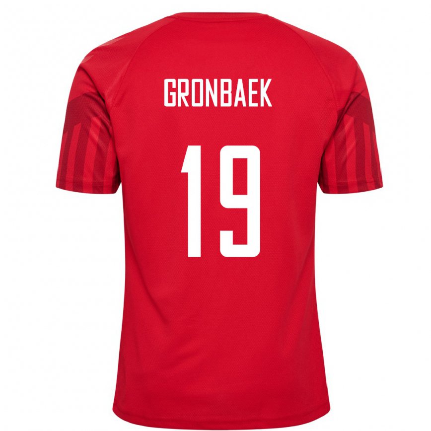 Damen Dänische Albert Gronbaek #19 Rot Heimtrikot Trikot 22-24 Luxemburg