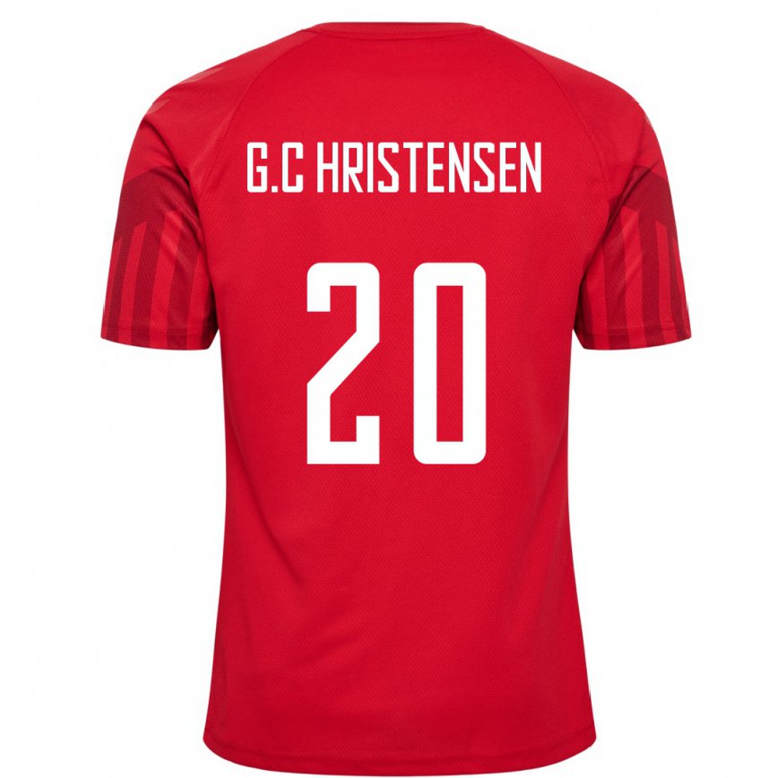Damen Dänische Gustav Christensen #20 Rot Heimtrikot Trikot 22-24 Luxemburg
