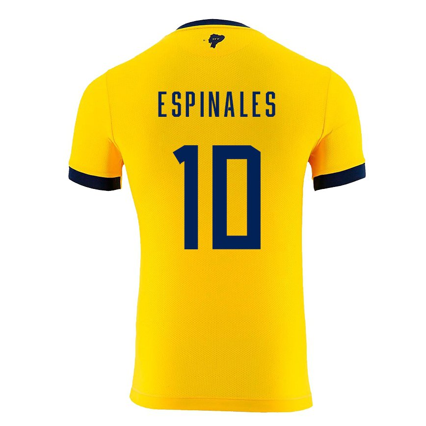 Damen Ecuadorianische Joselyn Espinales #10 Gelb Heimtrikot Trikot 22-24 Luxemburg
