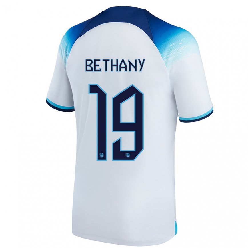 Damen Englische Bethany England #19 Weiß Blau Heimtrikot Trikot 22-24 Luxemburg
