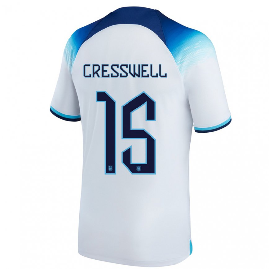Damen Englische Charlie Cresswell #15 Weiß Blau Heimtrikot Trikot 22-24 Luxemburg