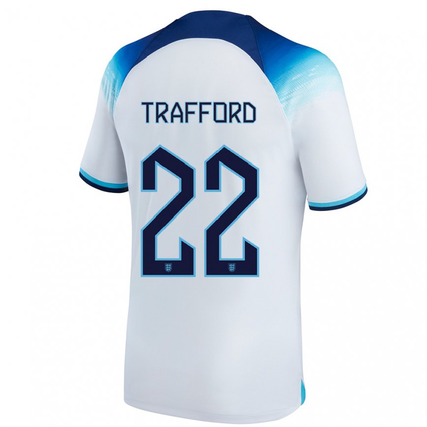 Damen Englische James Trafford #22 Weiß Blau Heimtrikot Trikot 22-24 Luxemburg