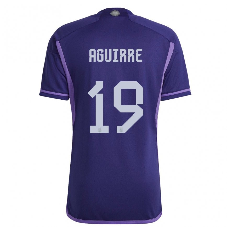 Damen Argentinische Brian Aguirre #19 Violett Auswärtstrikot Trikot 22-24 Luxemburg