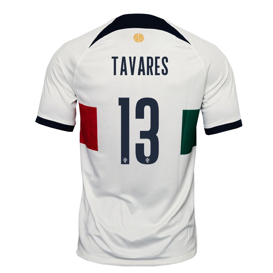 Damen Portugiesische Nuno Tavares #13 Weiß Auswärtstrikot Trikot 22-24 Luxemburg