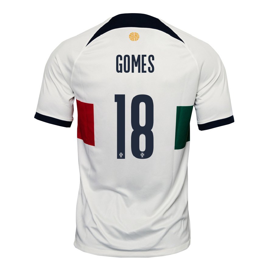 Damen Portugiesische Andre Gomes #18 Weiß Auswärtstrikot Trikot 22-24 Luxemburg