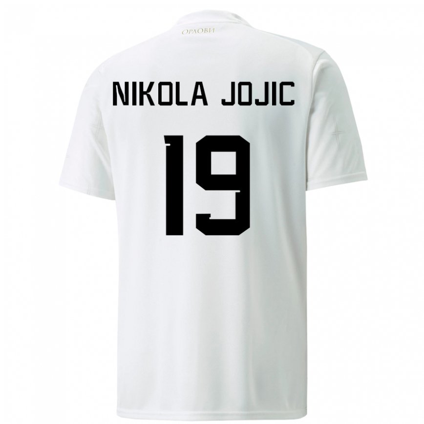 Damen Serbische Nikola Jojic #19 Weiß Auswärtstrikot Trikot 22-24 Luxemburg
