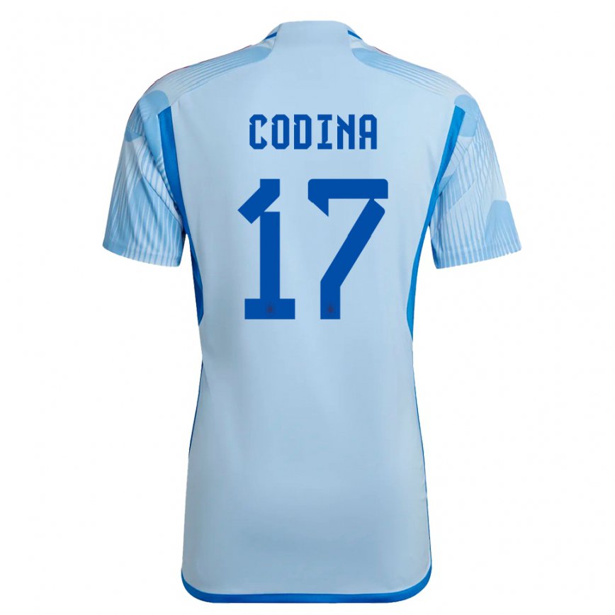Damen Spanische Laia Codina #17 Himmelblau Auswärtstrikot Trikot 22-24 Luxemburg