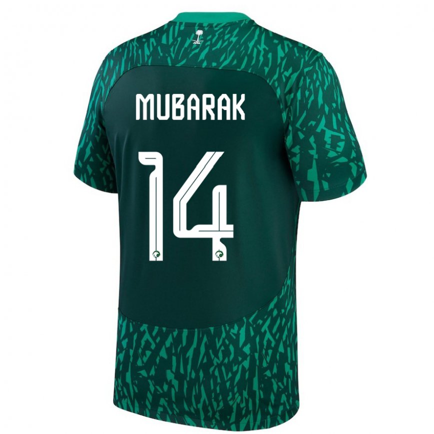 Damen Saudi-arabische Al Bandari Mubarak #14 Dunkelgrün Auswärtstrikot Trikot 22-24 Luxemburg