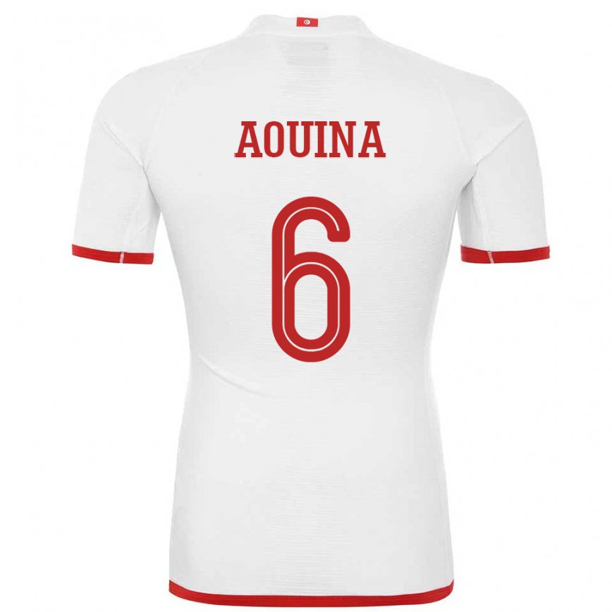 Damen Tunesische Rania Aouina #6 Weiß Auswärtstrikot Trikot 22-24 Luxemburg