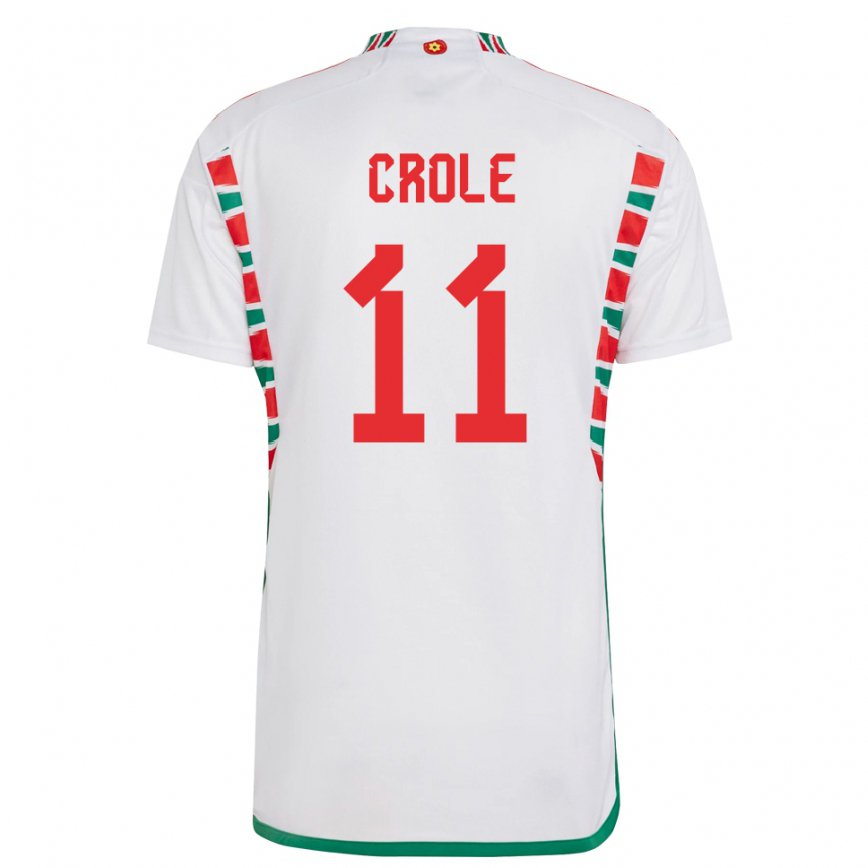 Damen Walisische James Crole #11 Weiß Auswärtstrikot Trikot 22-24 Luxemburg