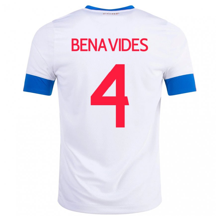Damen Costa-ricanische Mariana Benavides #4 Weiß Auswärtstrikot Trikot 22-24 Luxemburg