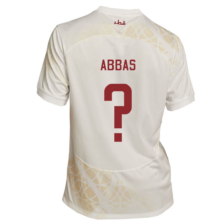 Damen Katarische Nasser Abbas #0 Goldbeige Auswärtstrikot Trikot 22-24 Luxemburg