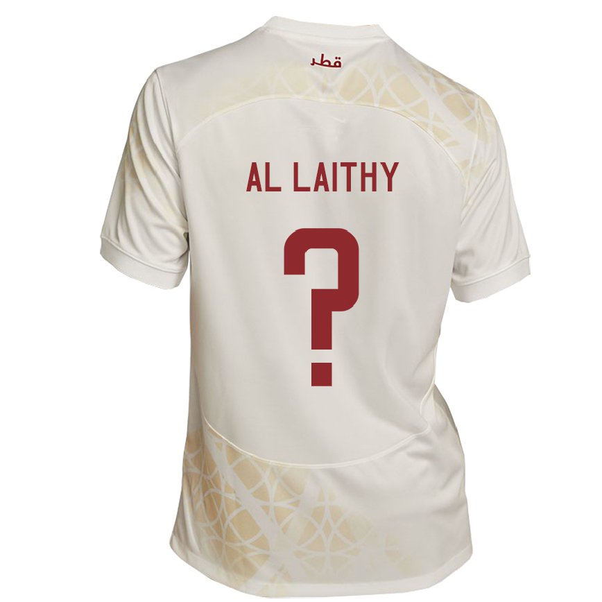 Damen Katarische Bahaa Al Laithy #0 Goldbeige Auswärtstrikot Trikot 22-24 Luxemburg