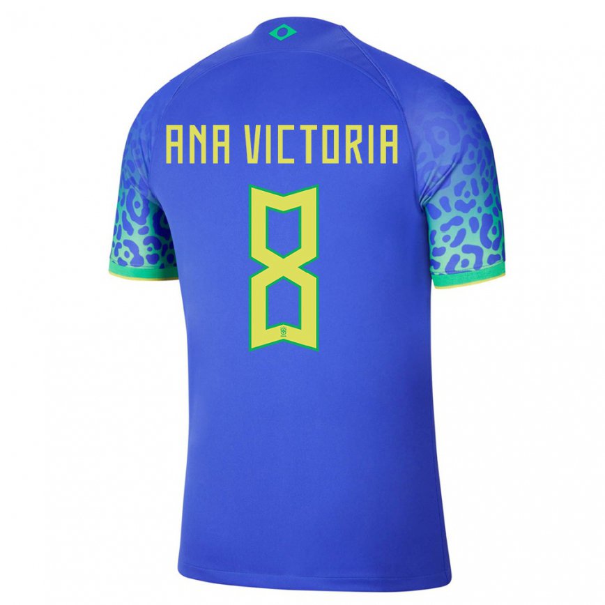 Damen Brasilianische Ana Victoria #8 Blau Auswärtstrikot Trikot 22-24 Luxemburg