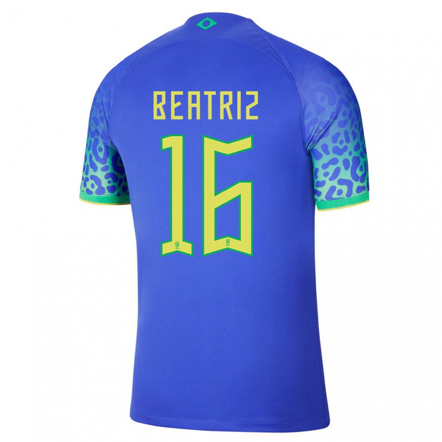 Damen Brasilianische Beatriz #16 Blau Auswärtstrikot Trikot 22-24 Luxemburg