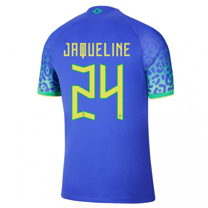 Damen Brasilianische Jaqueline #24 Blau Auswärtstrikot Trikot 22-24 Luxemburg