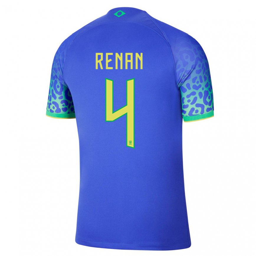 Damen Brasilianische Robert Renan #4 Blau Auswärtstrikot Trikot 22-24 Luxemburg