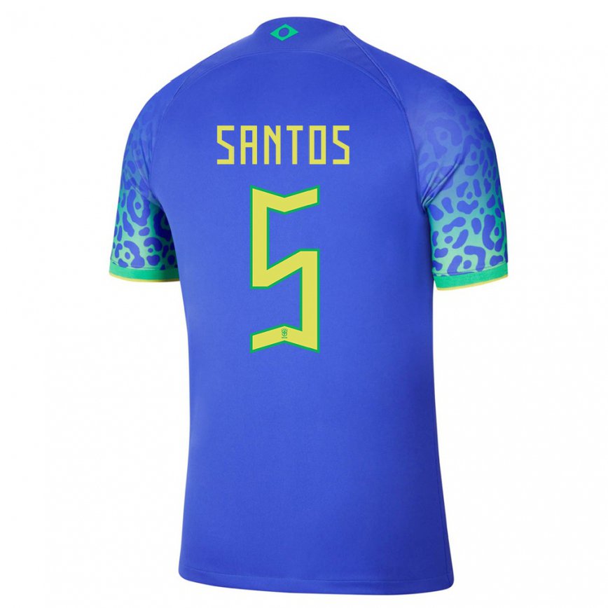 Damen Brasilianische Andrey Santos #5 Blau Auswärtstrikot Trikot 22-24 Luxemburg