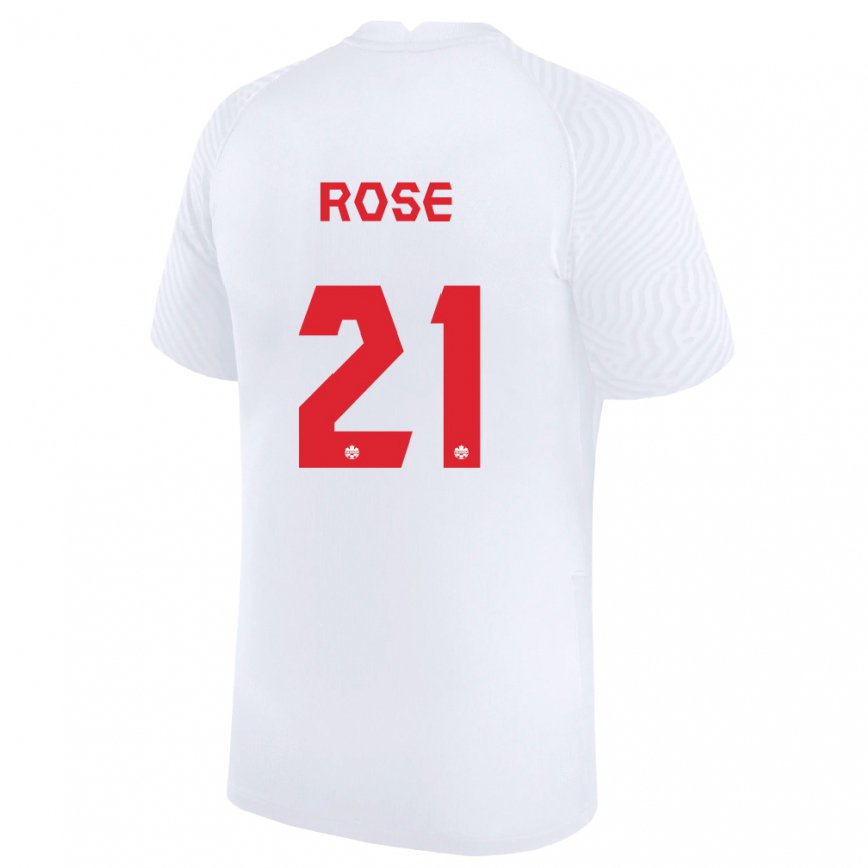 Damen Kanadische Jade Rose #21 Weiß Auswärtstrikot Trikot 22-24 Luxemburg