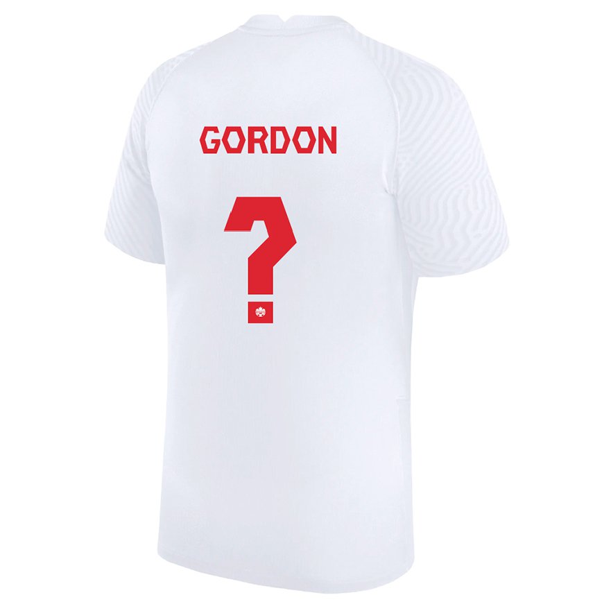 Damen Kanadische Joshua Gordon #0 Weiß Auswärtstrikot Trikot 22-24 Luxemburg