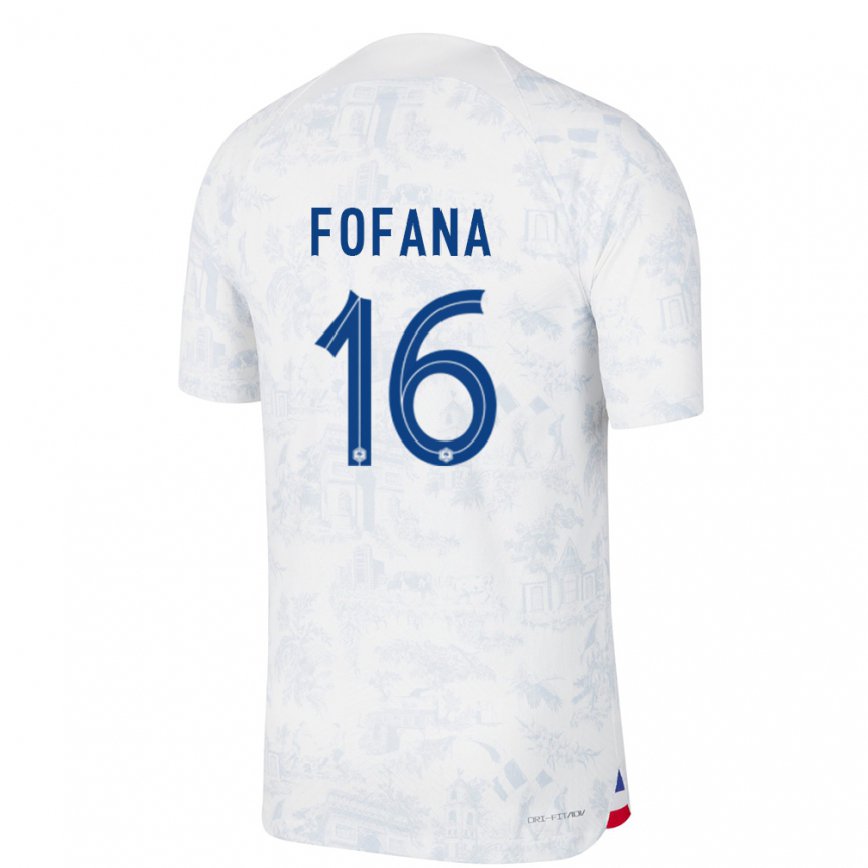 Damen Französische Yahia Fofana #16 Weiß Blau Auswärtstrikot Trikot 22-24 Luxemburg