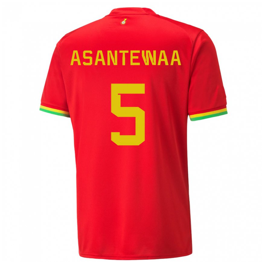 Damen Ghanaische Grace Asantewaa #5 Rot Auswärtstrikot Trikot 22-24 Luxemburg