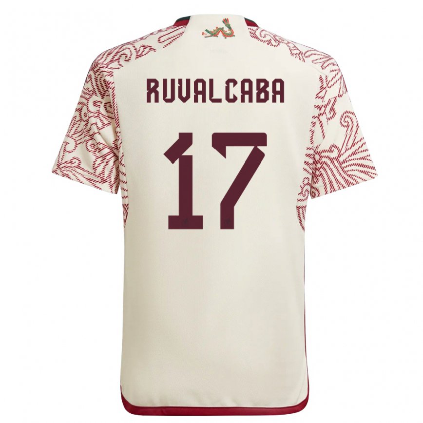 Damen Mexikanische Jorge Ruvalcaba #17 Wunder Weiß Rot Auswärtstrikot Trikot 22-24 Luxemburg