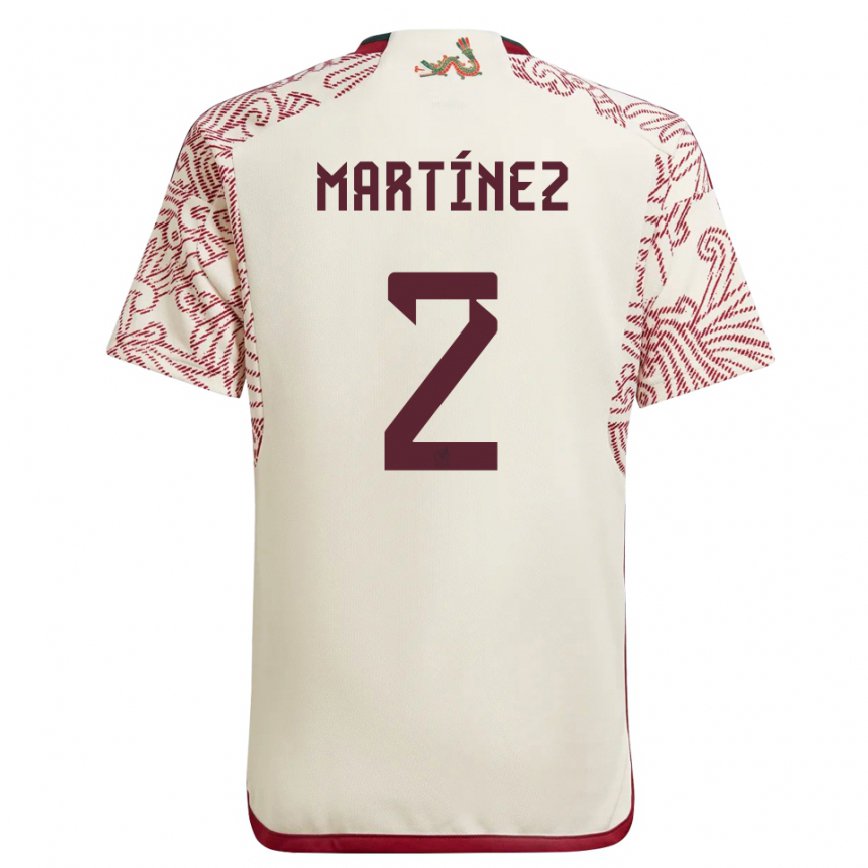 Damen Mexikanische Emilio Martinez #2 Wunder Weiß Rot Auswärtstrikot Trikot 22-24 Luxemburg