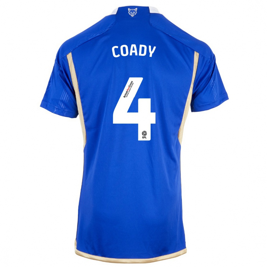 Kinder Fußball Conor Coady #4 Blau Heimtrikot Trikot 2023/24 T-Shirt Luxemburg