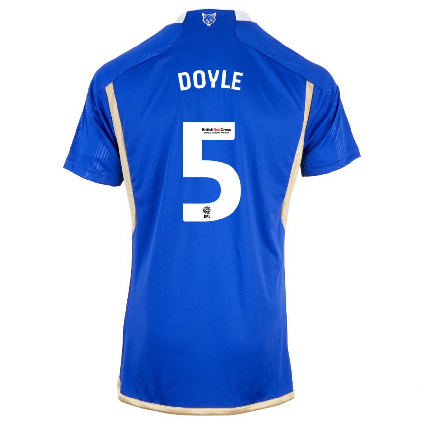 Kinder Fußball Callum Doyle #5 Blau Heimtrikot Trikot 2023/24 T-Shirt Luxemburg