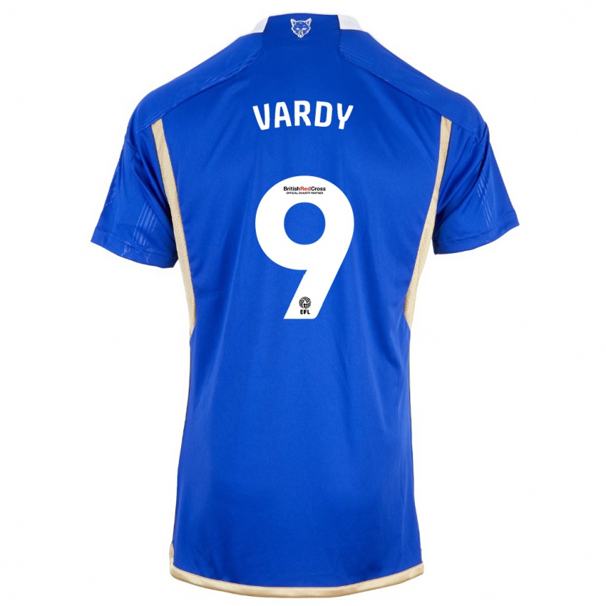 Kinder Fußball Jamie Vardy #9 Blau Heimtrikot Trikot 2023/24 T-Shirt Luxemburg