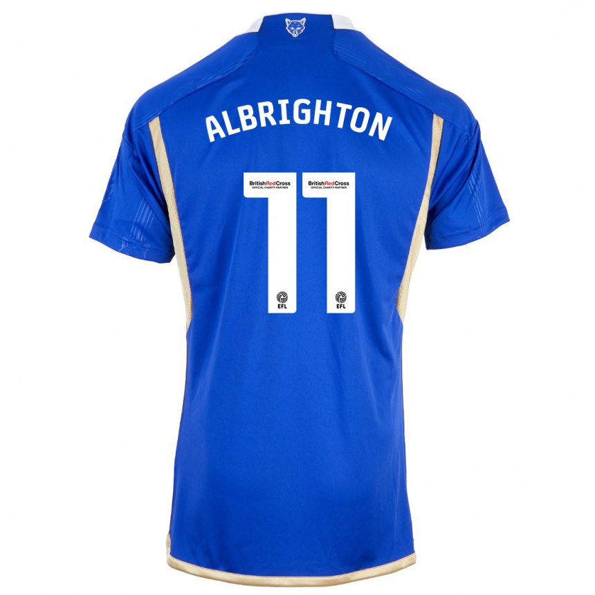Kinder Fußball Marc Albrighton #11 Blau Heimtrikot Trikot 2023/24 T-Shirt Luxemburg