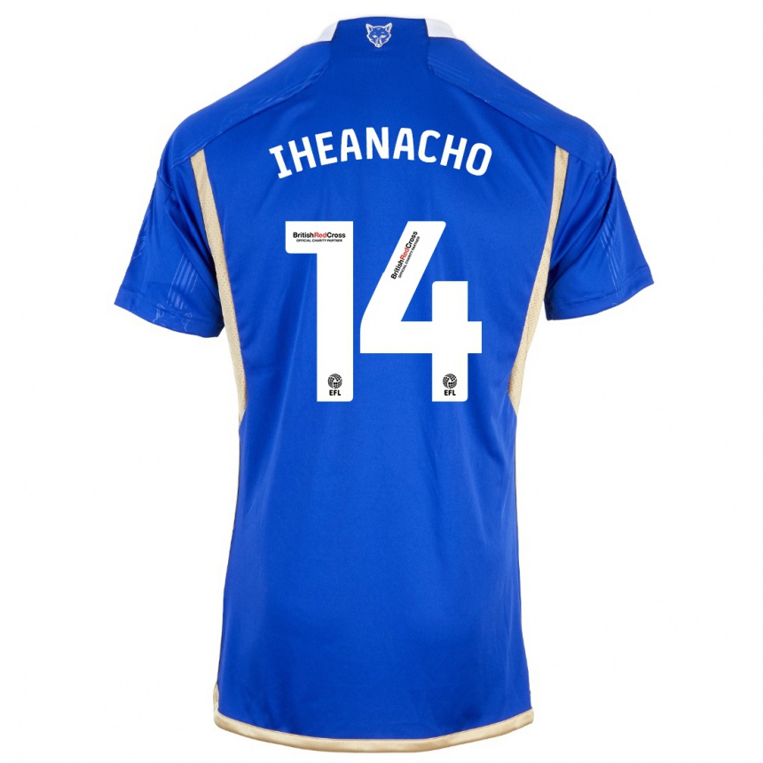 Kinder Fußball Kelechi Iheanacho #14 Blau Heimtrikot Trikot 2023/24 T-Shirt Luxemburg