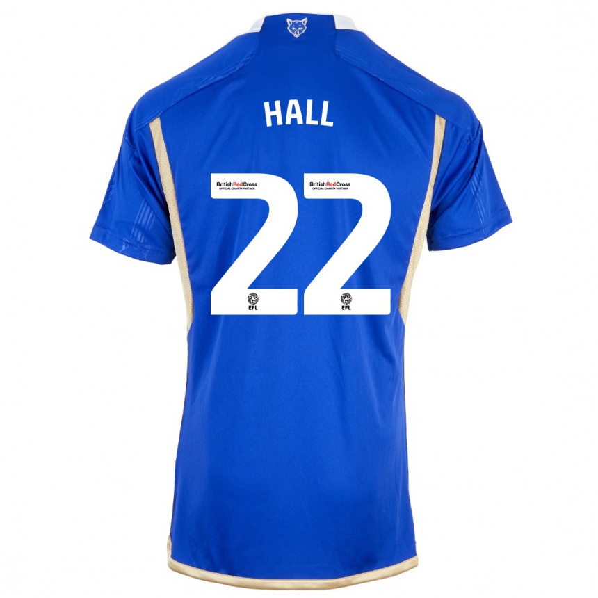 Kinder Fußball Kiernan Dewsbury-Hall #22 Blau Heimtrikot Trikot 2023/24 T-Shirt Luxemburg