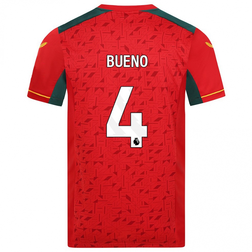 Kinder Fußball Santiago Bueno #4 Rot Auswärtstrikot Trikot 2023/24 T-Shirt Luxemburg