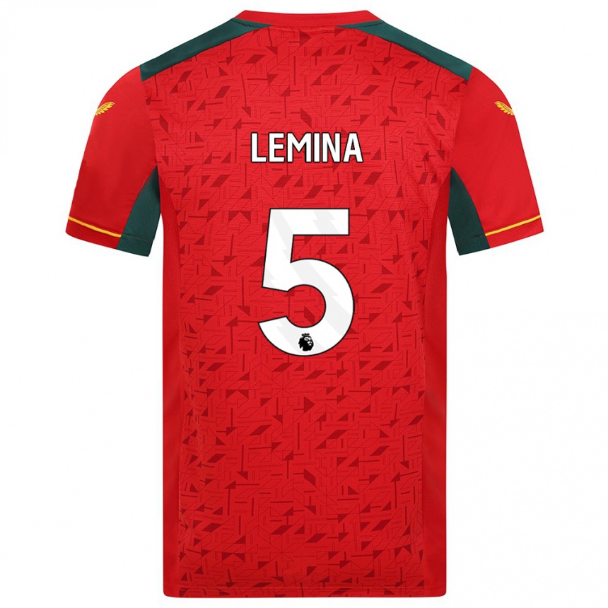 Kinder Fußball Mario Lemina #5 Rot Auswärtstrikot Trikot 2023/24 T-Shirt Luxemburg
