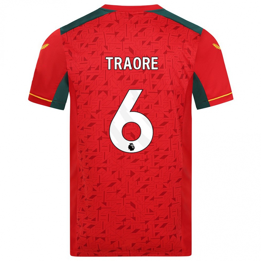 Kinder Fußball Boubacar Traoré #6 Rot Auswärtstrikot Trikot 2023/24 T-Shirt Luxemburg