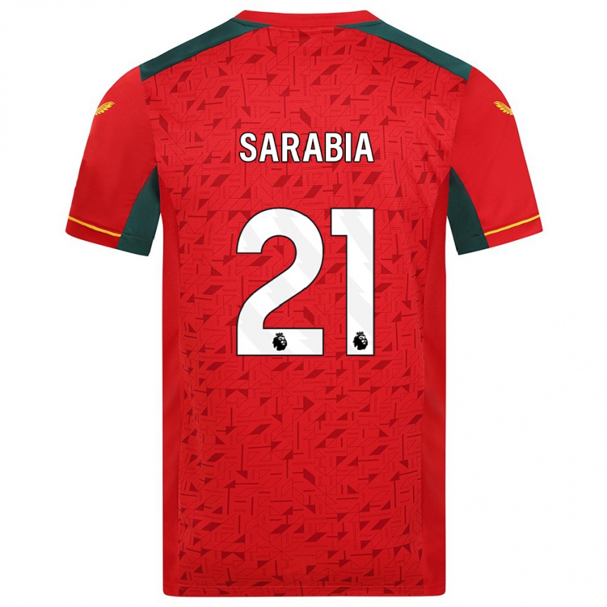 Kinder Fußball Pablo Sarabia #21 Rot Auswärtstrikot Trikot 2023/24 T-Shirt Luxemburg