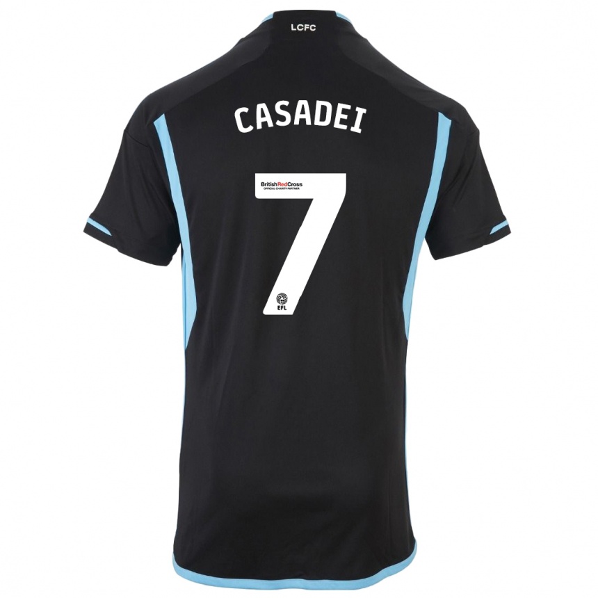Kinder Fußball Cesare Casadei #7 Schwarz Auswärtstrikot Trikot 2023/24 T-Shirt Luxemburg