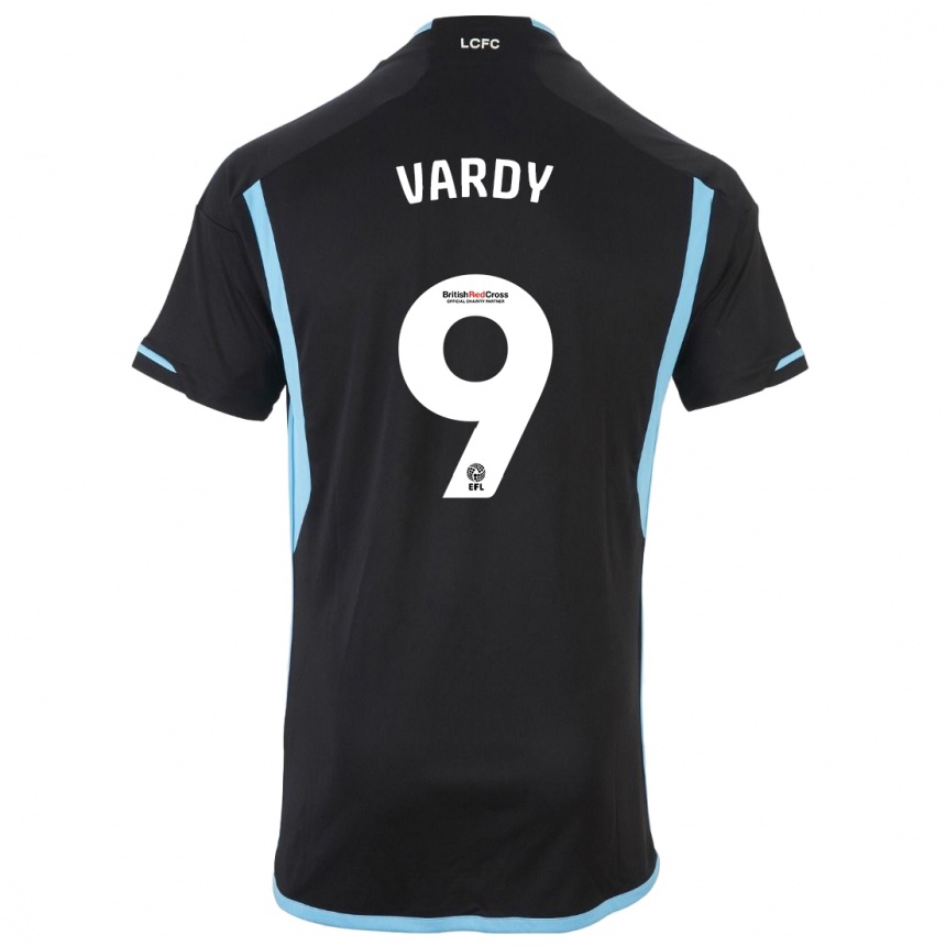 Kinder Fußball Jamie Vardy #9 Schwarz Auswärtstrikot Trikot 2023/24 T-Shirt Luxemburg