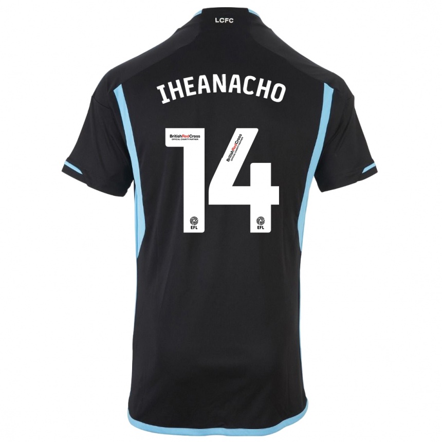Kinder Fußball Kelechi Iheanacho #14 Schwarz Auswärtstrikot Trikot 2023/24 T-Shirt Luxemburg