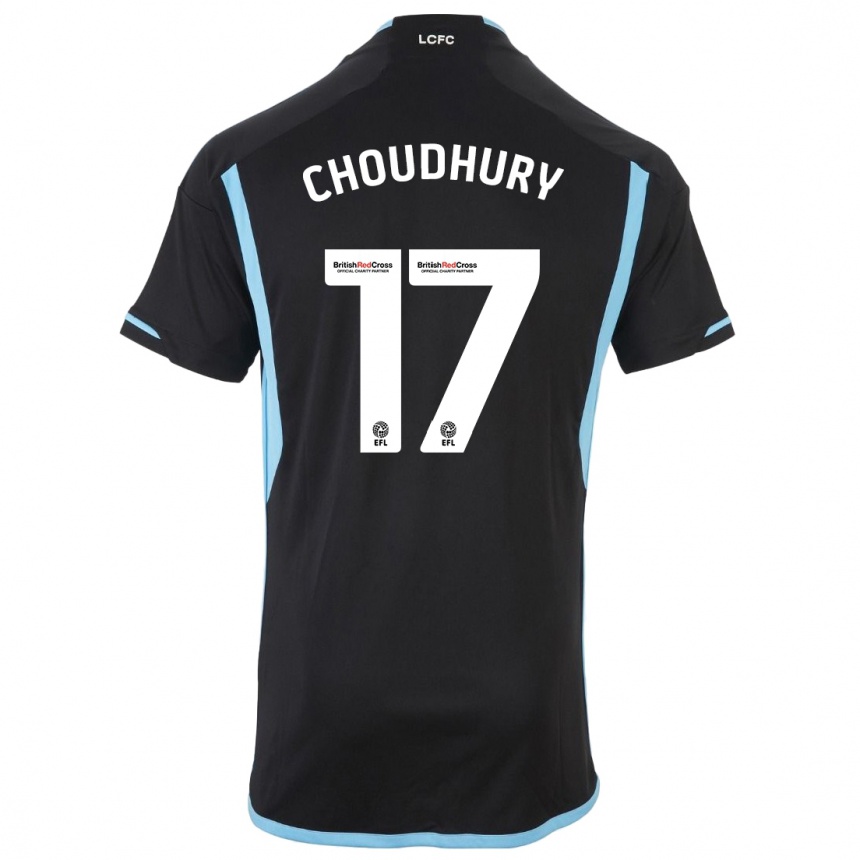 Kinder Fußball Hamza Choudhury #17 Schwarz Auswärtstrikot Trikot 2023/24 T-Shirt Luxemburg